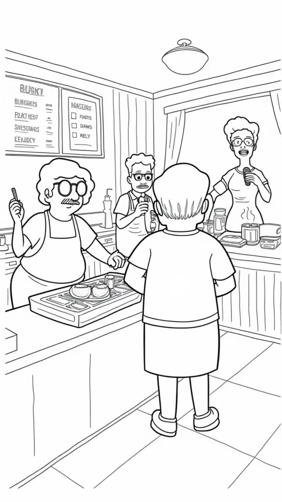 Página para colorear de Bobs Burgers